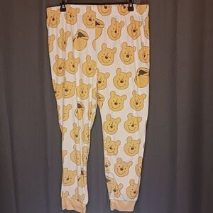 Disney Winnie the Pooh Sleep Pajama Pants‎ XL Womens White & Yellow